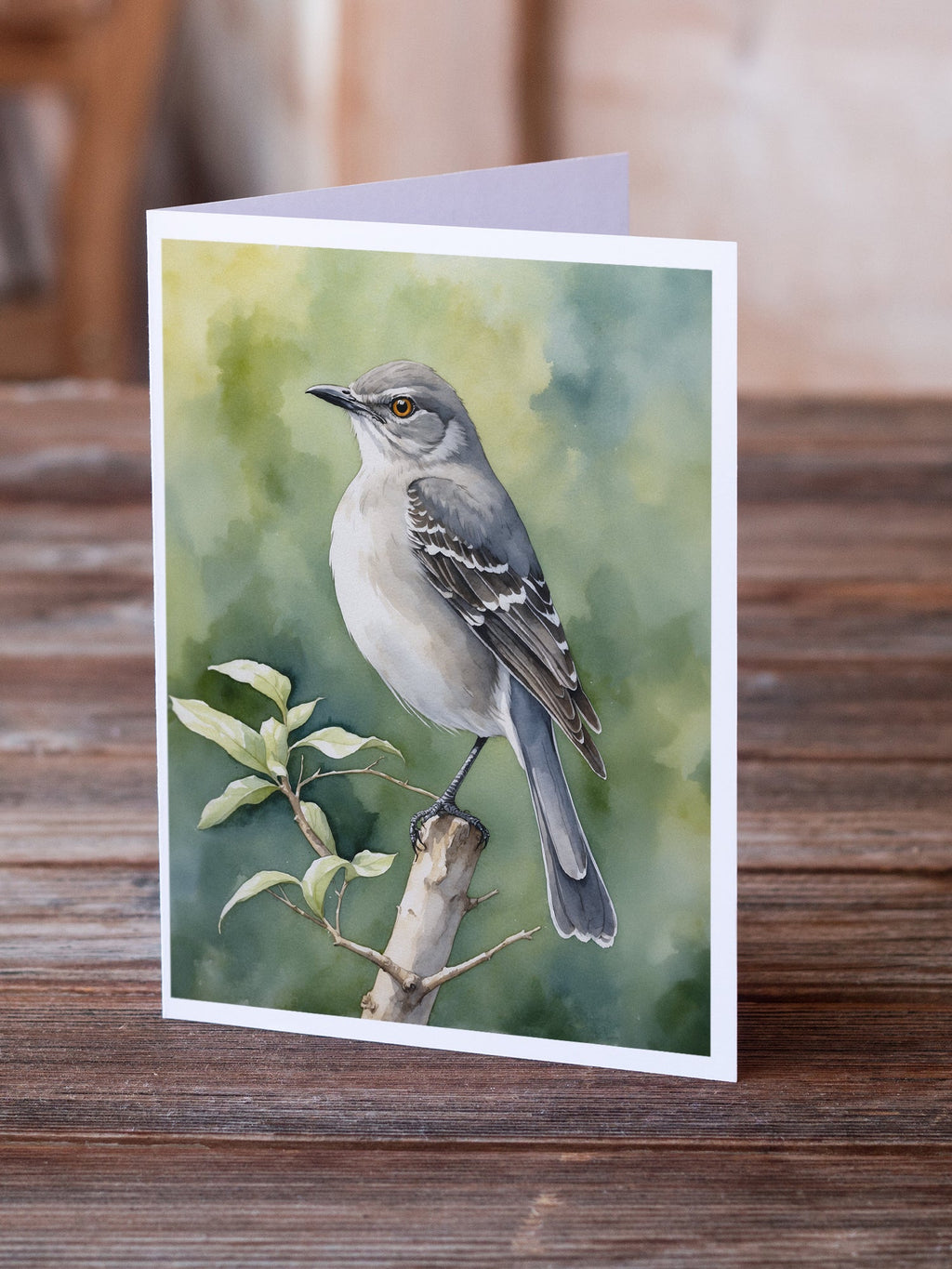 Arkansas Northern Mockingbird Greeting Cards Pack of 8 Blank Cards with Envelopes Whimsical A7 Size 5x7