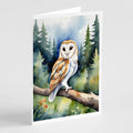 Barn Owl Greeting Cards Pack of 8 Blank Cards with Envelopes Whimsical A7 Size 5x7
