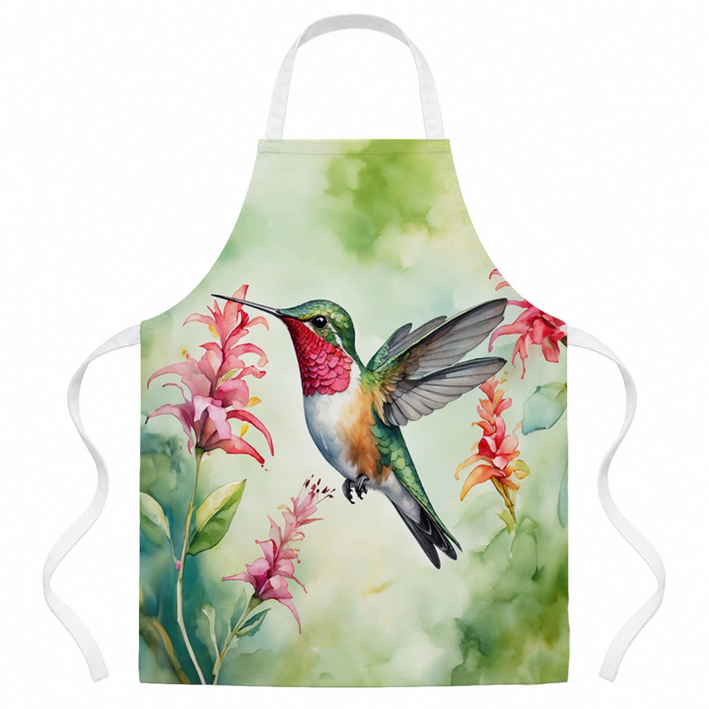 Broadtailed Hummingbird Apron Cooking Kitchen Server Baking Crafts Gardening for Adult Women Men, Unisex, Large, Multicolor