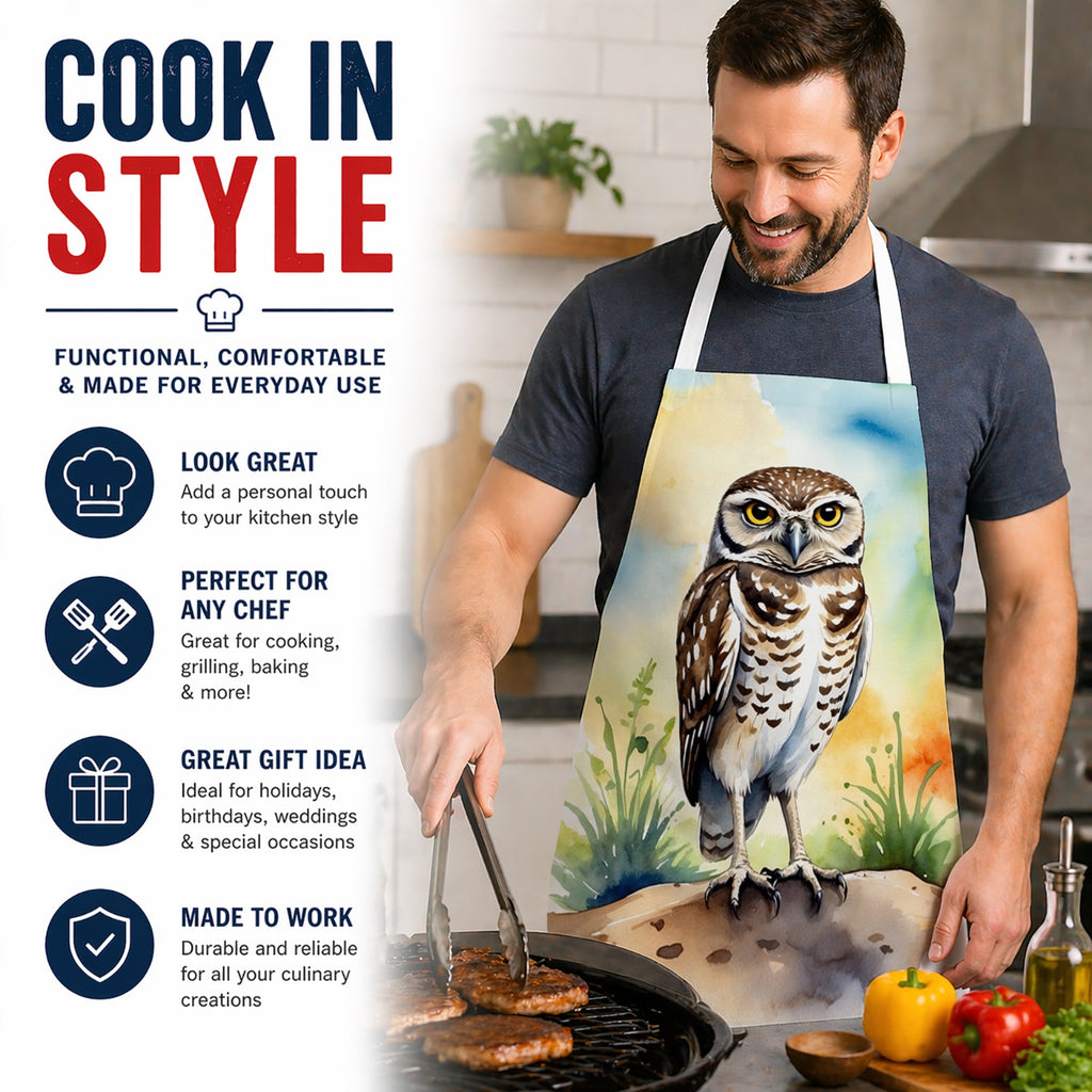 Burrowing Owl Apron Cooking Kitchen Server Baking Crafts Gardening for Adult Women Men, Unisex, Large, Multicolor