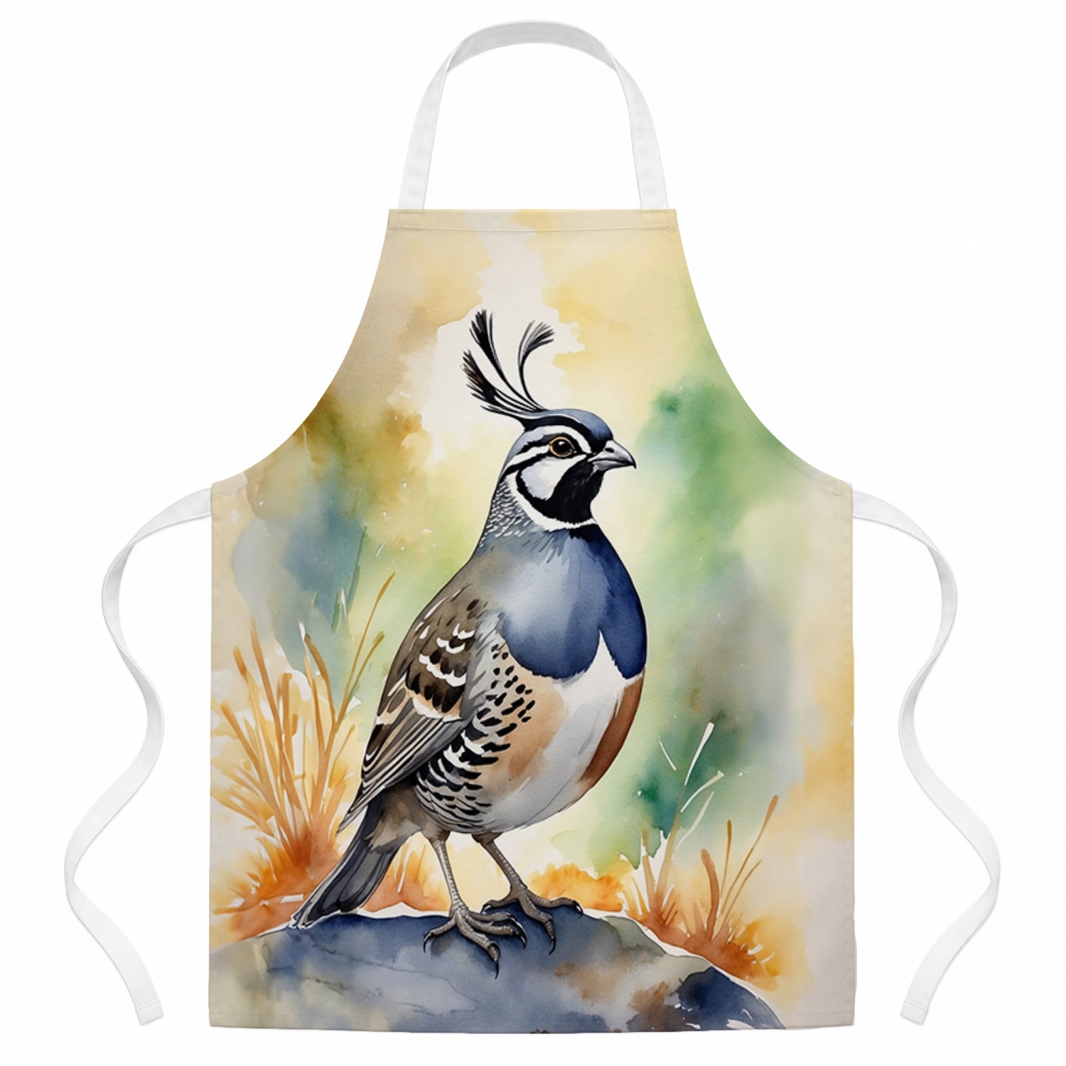 California Quail Apron Cooking Kitchen Server Baking Crafts Gardening for Adult Women Men, Unisex, Large, Multicolor