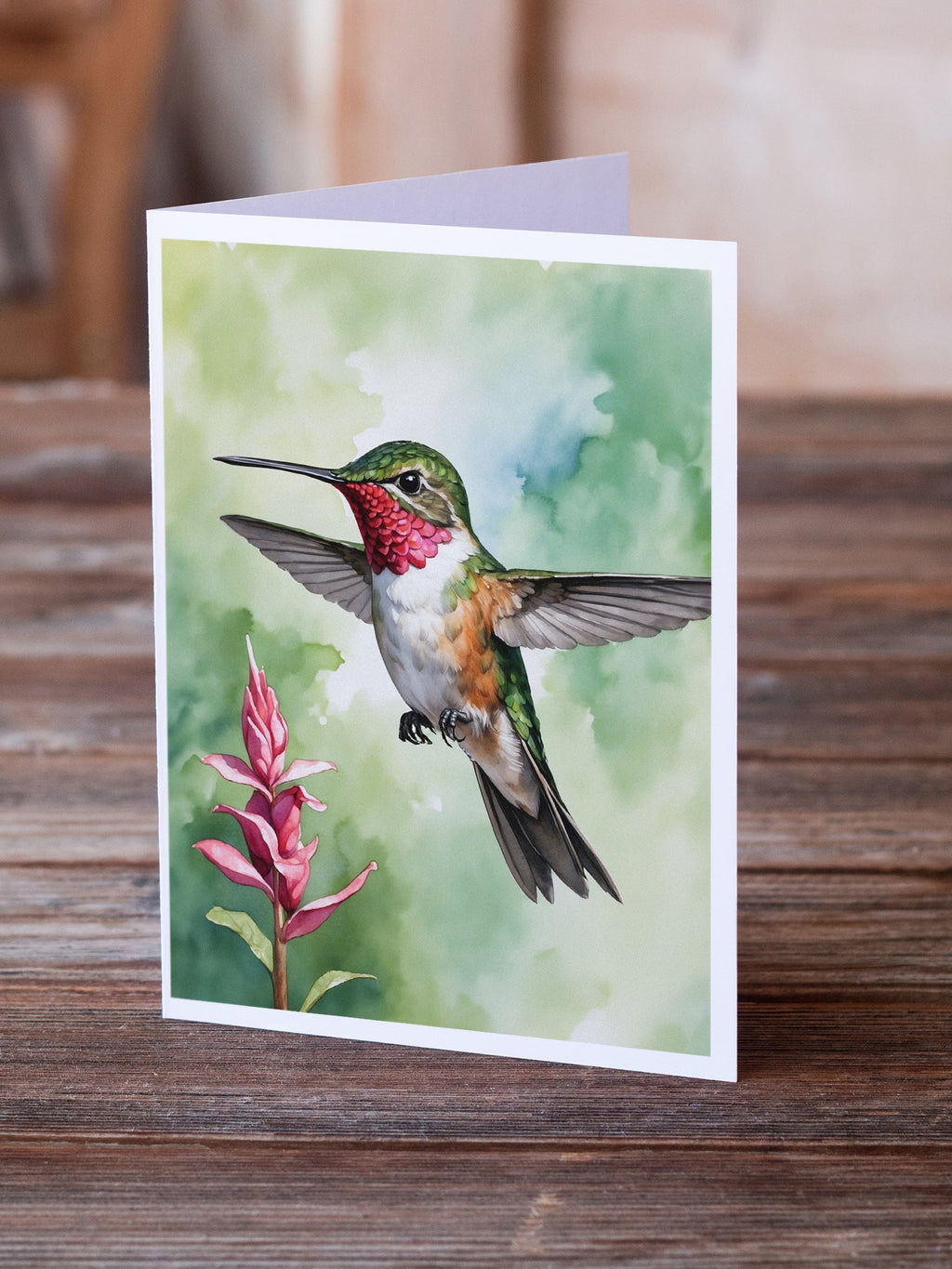 Calliope Hummingbird Greeting Cards Pack of 8 Blank Cards with Envelopes Whimsical A7 Size 5x7