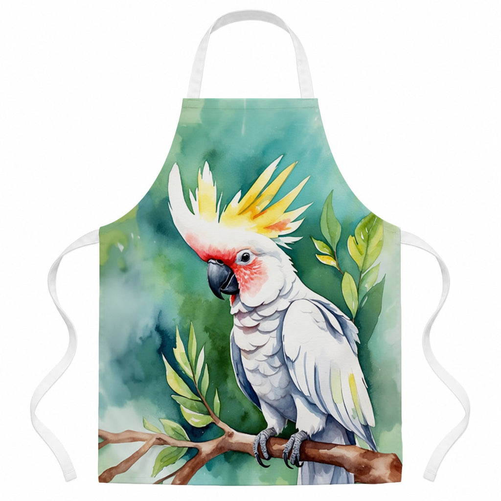 Cockatoo Apron Cooking Kitchen Server Baking Crafts Gardening for Adult Women Men, Unisex, Large, Multicolor