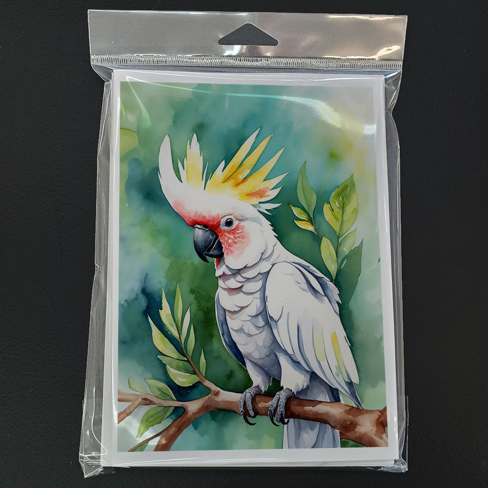 Cockatoo Greeting Cards Pack of 8 Blank Cards with Envelopes Whimsical A7 Size 5x7
