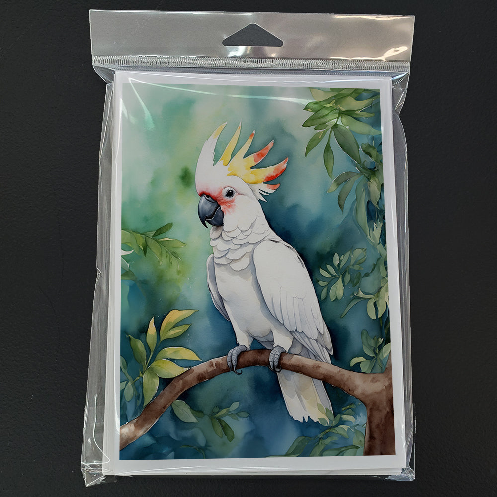 Cockatoo Greeting Cards Pack of 8 Blank Cards with Envelopes Whimsical A7 Size 5x7