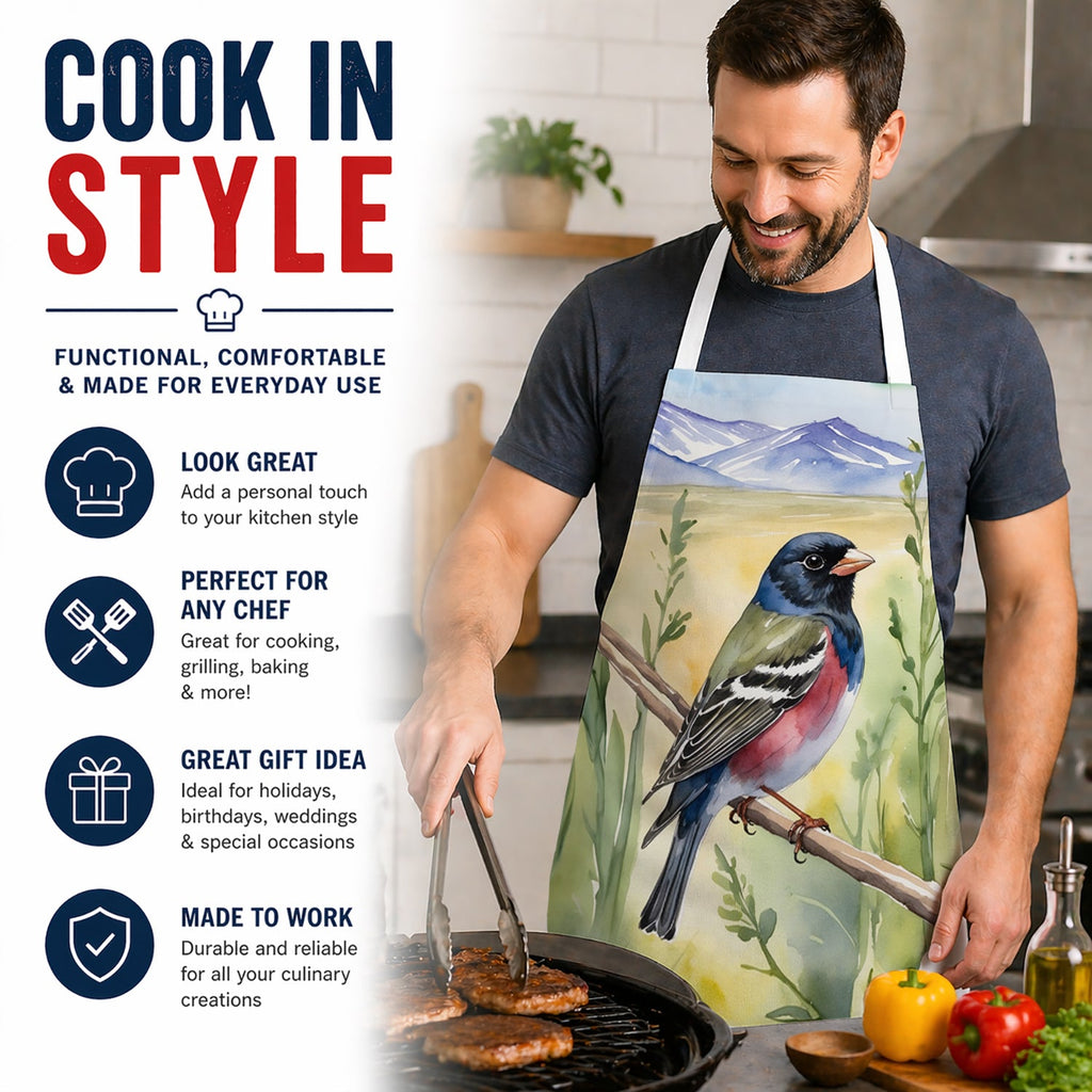 Colorado Lark Bunting Apron Cooking Kitchen Server Baking Crafts Gardening for Adult Women Men, Unisex, Large, Multicolor