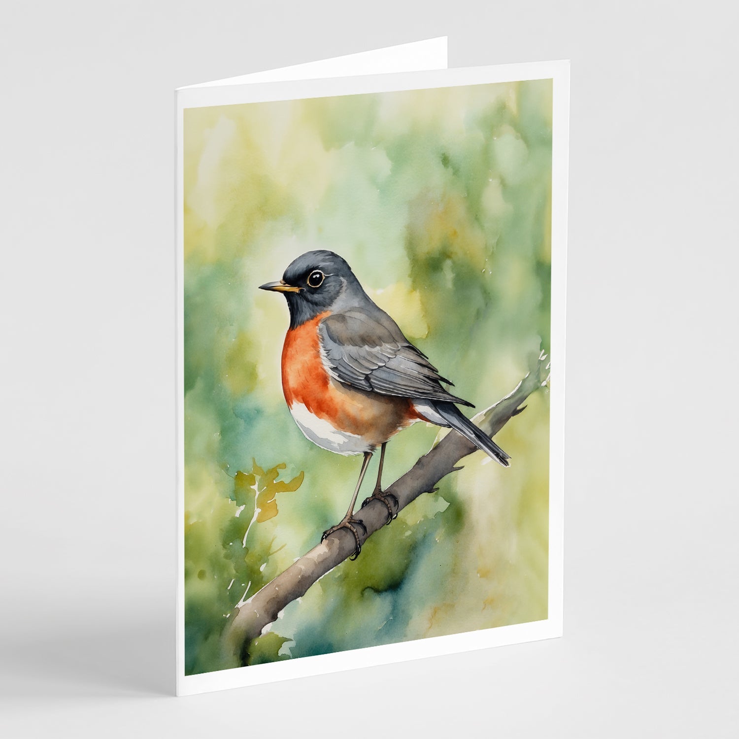 Connecticut American Robin Greeting Cards Pack of 8 Blank Cards with Envelopes Whimsical A7 Size 5x7