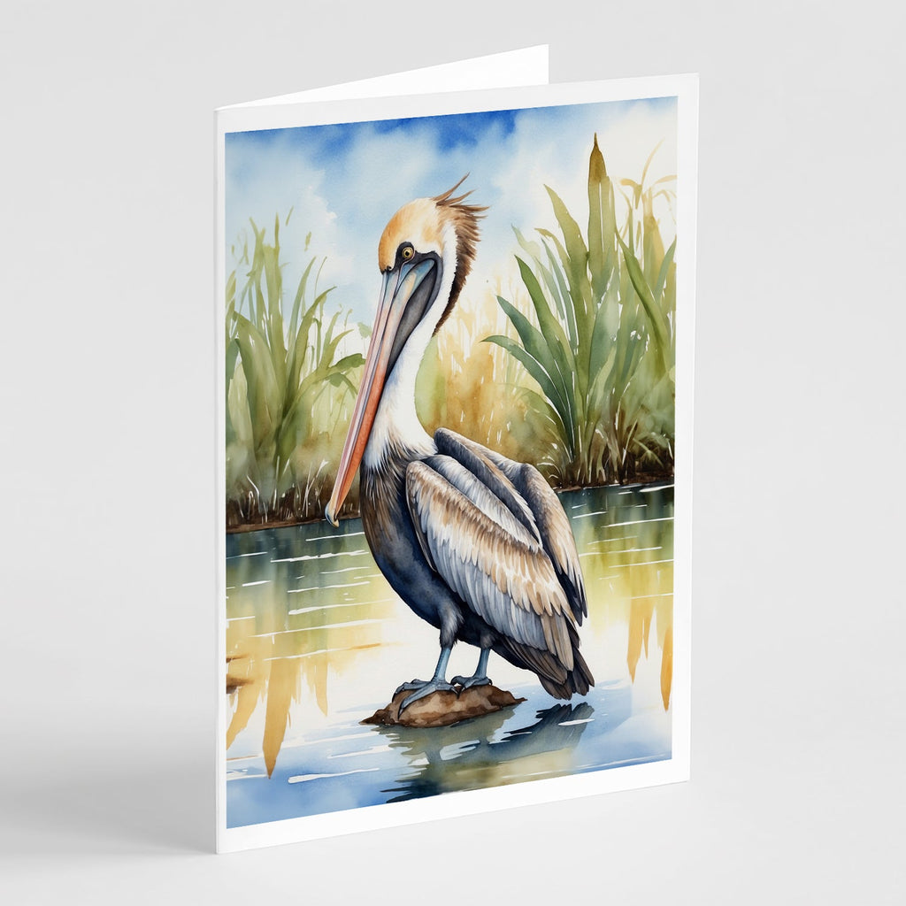 Louisiana Brown Pelican Greeting Cards Pack of 8 Blank Cards with Envelopes Whimsical A7 Size 5x7