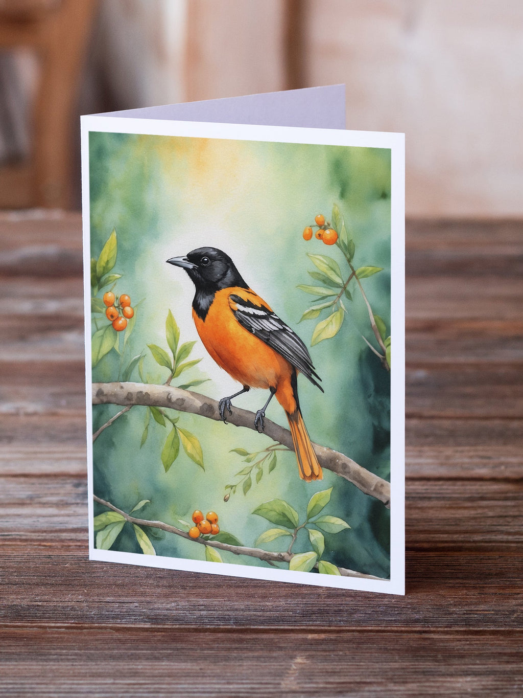 Maryland Baltimore Oriole Greeting Cards Pack of 8 Blank Cards with Envelopes Whimsical A7 Size 5x7