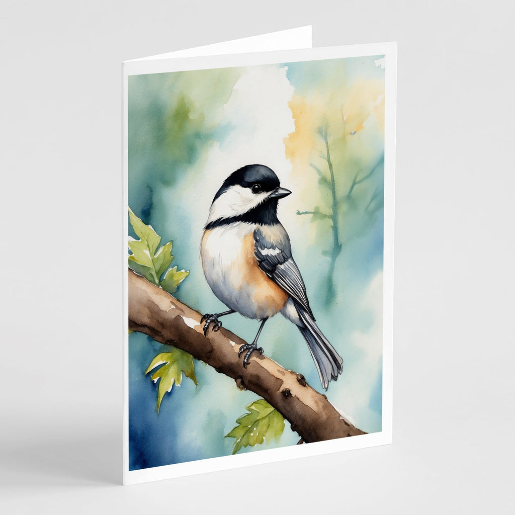 Massachusetts Blackcapped Chickadee Greeting Cards Pack of 8 Blank Cards with Envelopes Whimsical A7 Size 5x7