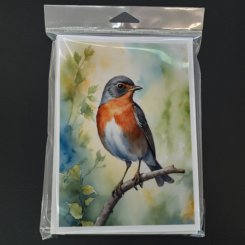 Michigan American Robin Greeting Cards Pack of 8 Blank Cards with Envelopes Whimsical A7 Size 5x7