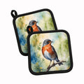 Michigan American Robin Pot Holder Set of 2 Heat Resistant Quilted Hot Pads 7.5 x 7.5 Inch, Insulated Kitchen Trivets for Cooking & Baking