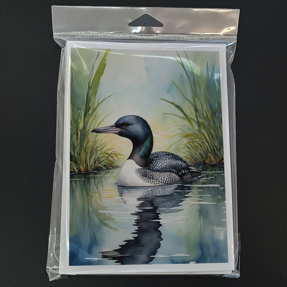 Minnesota Common Loon Greeting Cards Pack of 8 Blank Cards with Envelopes Whimsical A7 Size 5x7