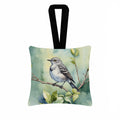 Mississippi Northern Mocking bird Hanging Square Fabric Ornament 3.5 × 3.5 Decorative Door-Knob & Tree Hanger, Soft Fabric