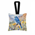 Nevada Mountain Bluebird Hanging Square Fabric Ornament 3.5 × 3.5 Decorative Door-Knob & Tree Hanger, Soft Fabric