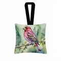 New Hampshire Purple Finch Hanging Square Fabric Ornament 3.5 × 3.5 Decorative Door-Knob & Tree Hanger, Soft Fabric