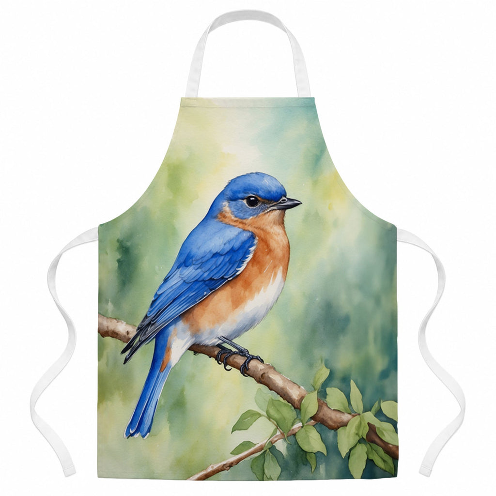 New York Eastern Bluebird Apron Cooking Kitchen Server Baking Crafts Gardening for Adult Women Men, Unisex, Large, Multicolor