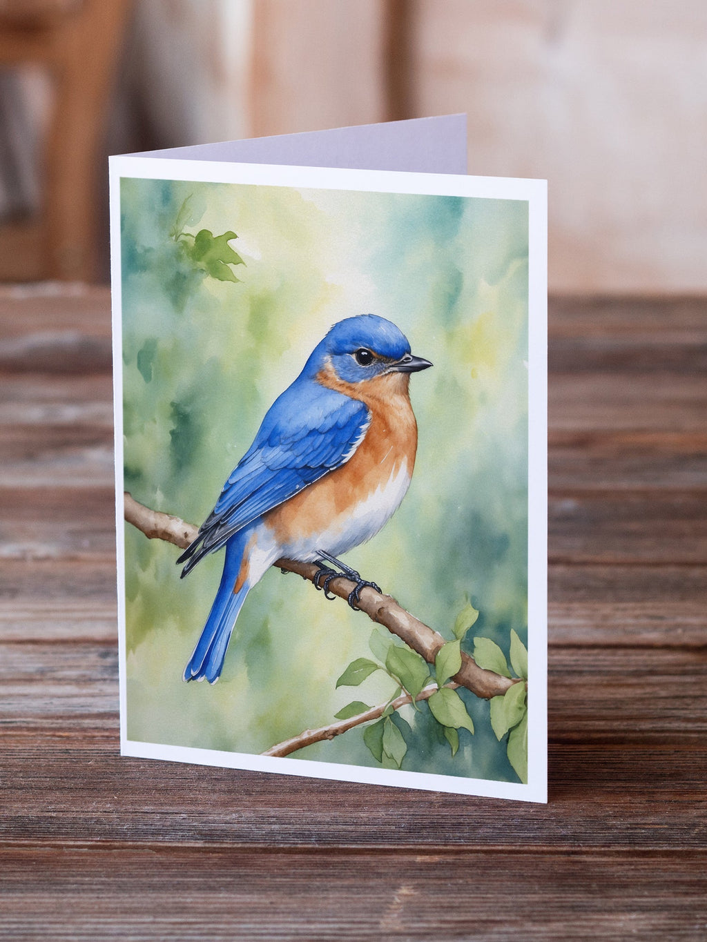 New York Eastern Bluebird Greeting Cards Pack of 8 Blank Cards with Envelopes Whimsical A7 Size 5x7