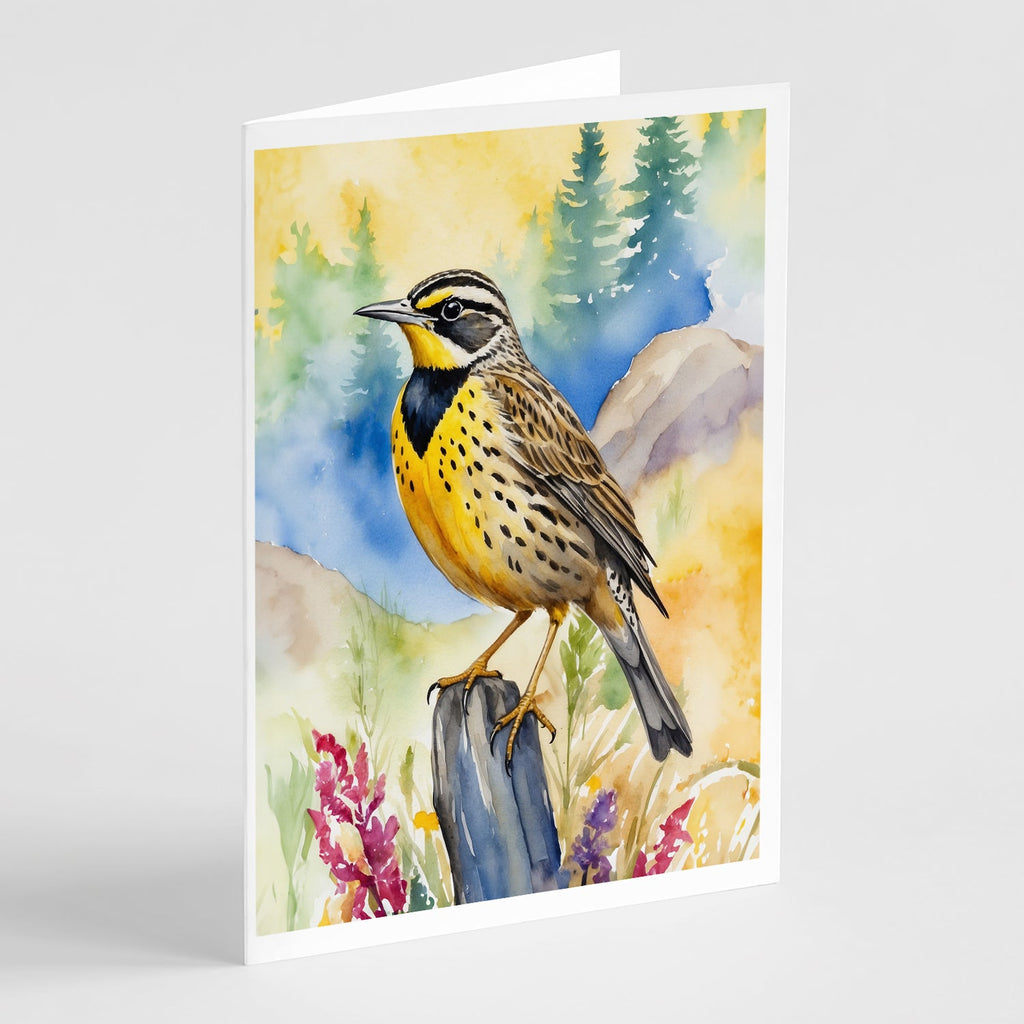 Oregon Western Meadowlark Greeting Cards Pack of 8 Blank Cards with Envelopes Whimsical A7 Size 5x7