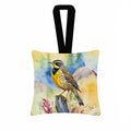 Oregon Western Meadowlark Hanging Square Fabric Ornament 3.5 × 3.5 Decorative Door-Knob & Tree Hanger, Soft Fabric