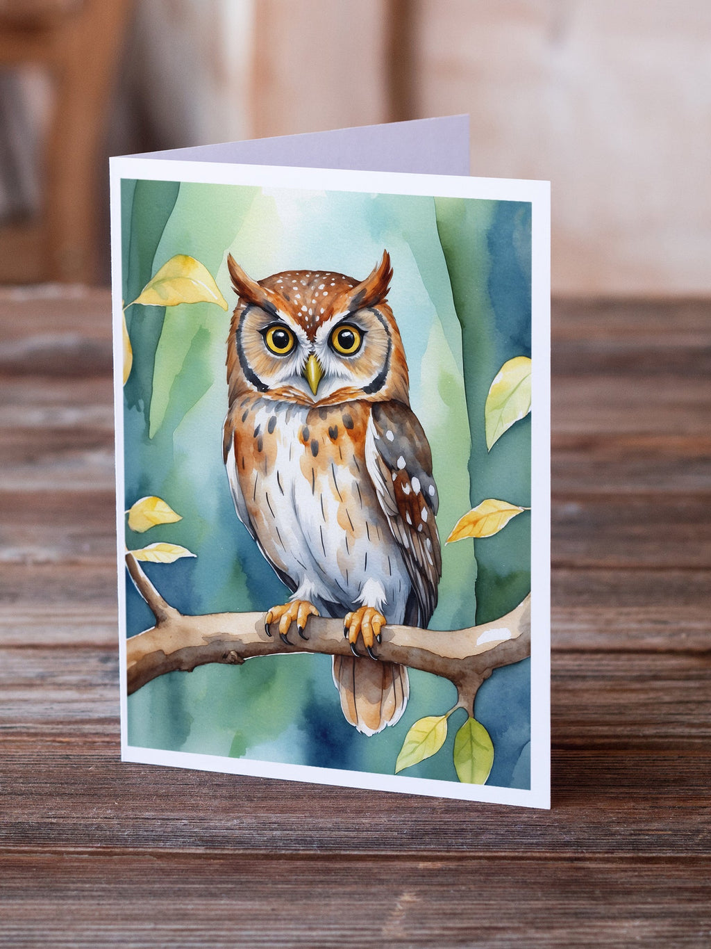 Elf Owl Greeting Cards Pack of 8 Blank Cards with Envelopes Whimsical A7 Size 5x7