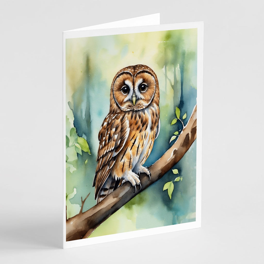 Tawny Owl Greeting Cards Pack of 8 Blank Cards with Envelopes Whimsical A7 Size 5x7