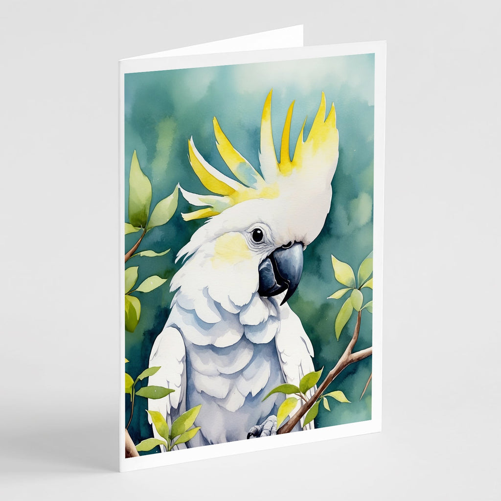 Sulphurcrested Cockatoo Greeting Cards Pack of 8 Blank Cards with Envelopes Whimsical A7 Size 5x7