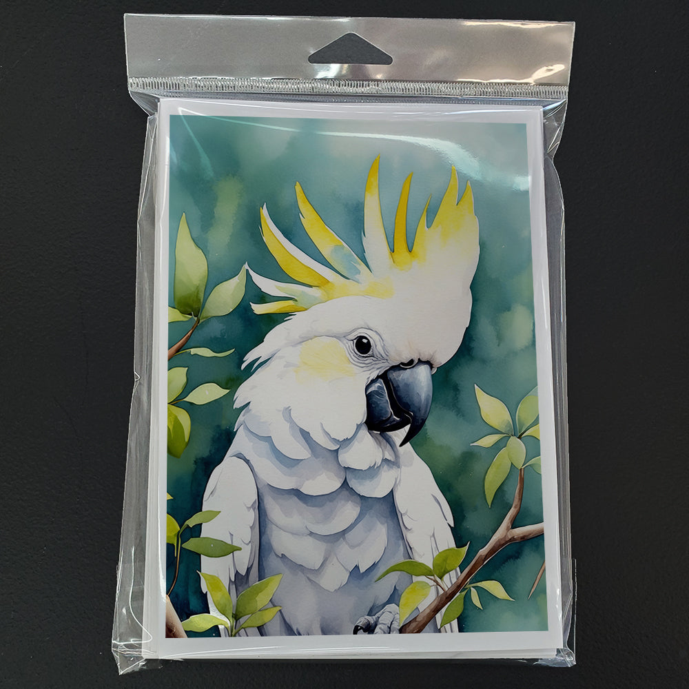 Sulphurcrested Cockatoo Greeting Cards Pack of 8 Blank Cards with Envelopes Whimsical A7 Size 5x7