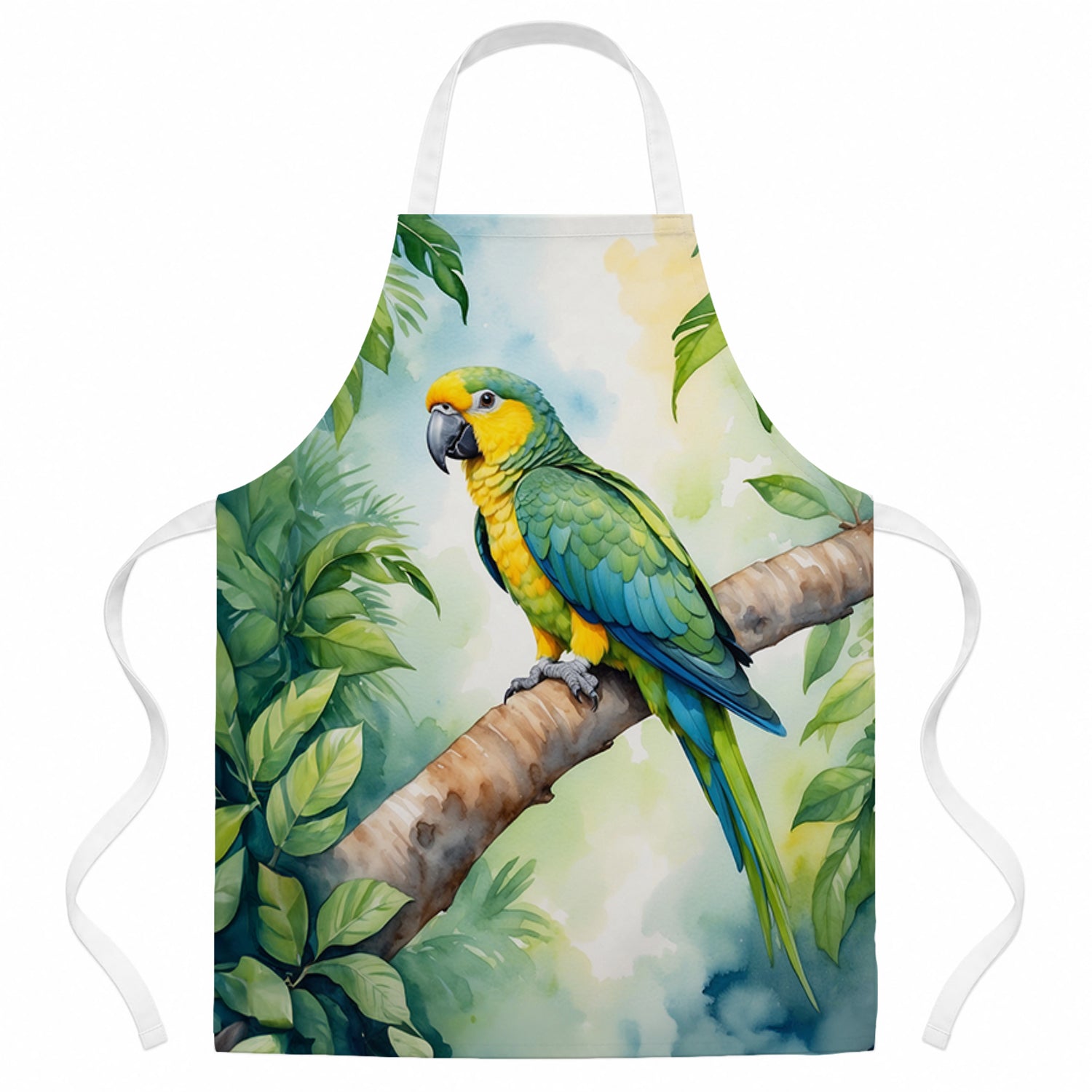 Yellownaped Amazon Parrot Apron Cooking Kitchen Server Baking Crafts Gardening for Adult Women Men, Unisex, Large, Multicolor