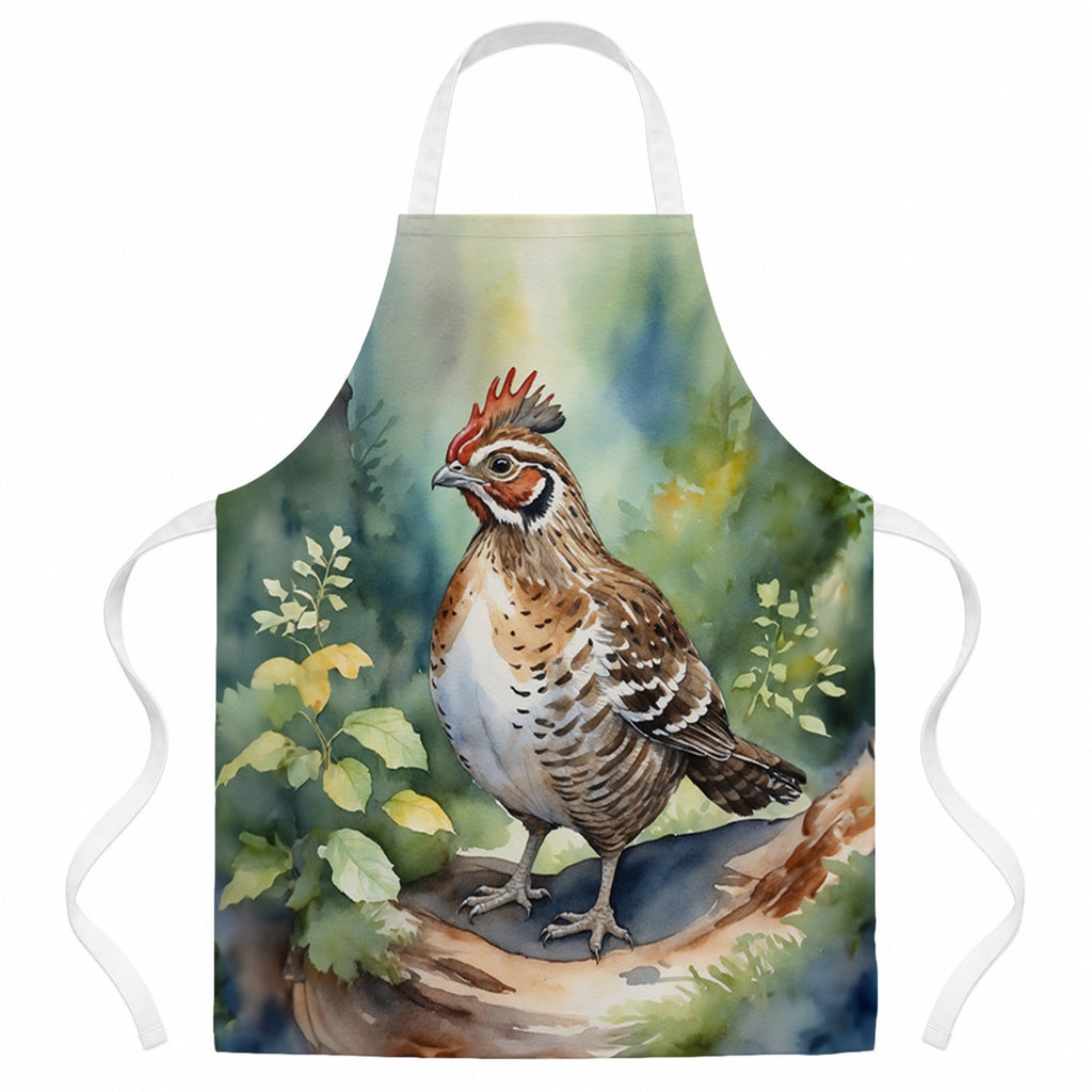 Pennsylvania Ruffed Grouse Apron Cooking Kitchen Server Baking Crafts Gardening for Adult Women Men, Unisex, Large, Multicolor