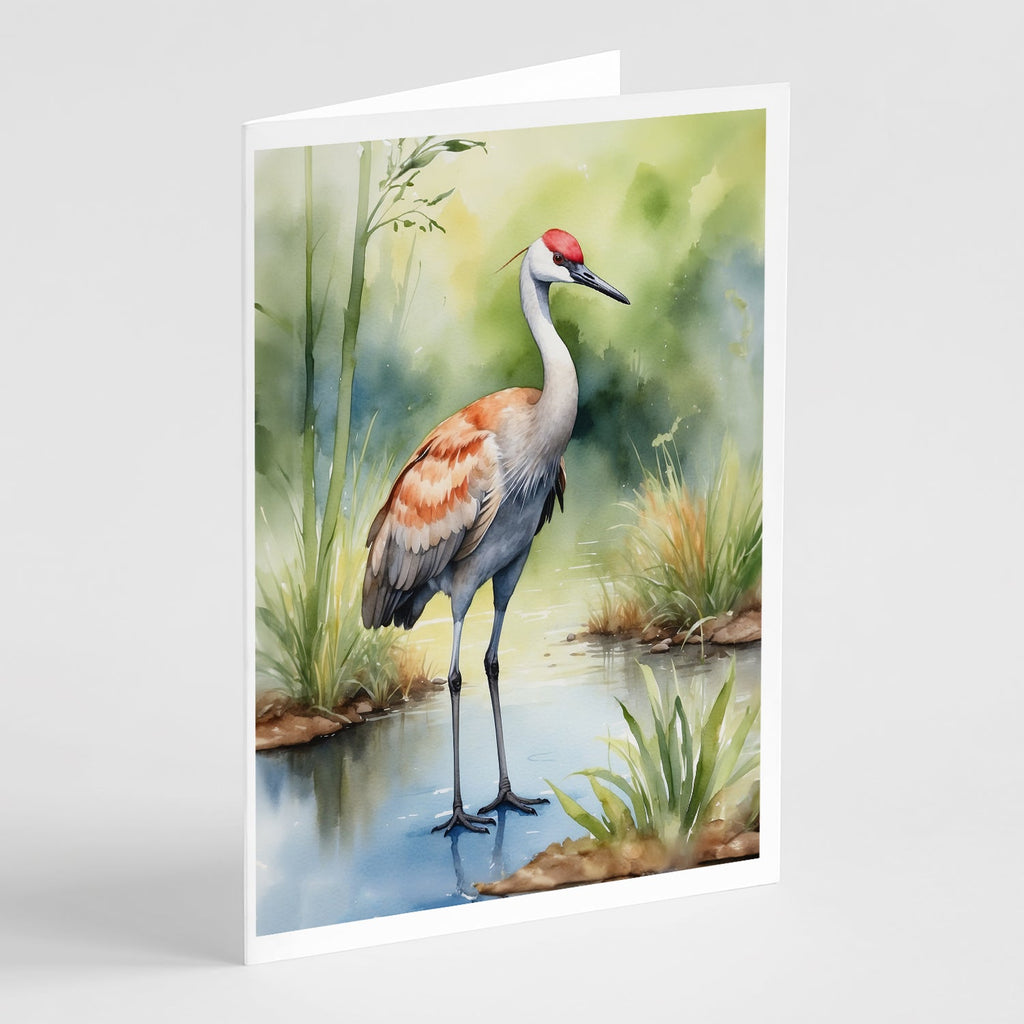Sandhill Crane Greeting Cards Pack of 8 Blank Cards with Envelopes Whimsical A7 Size 5x7