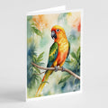 Sun Conure Greeting Cards Pack of 8 Blank Cards with Envelopes Whimsical A7 Size 5x7