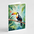 Toucan Greeting Cards Pack of 8 Blank Cards with Envelopes Whimsical A7 Size 5x7