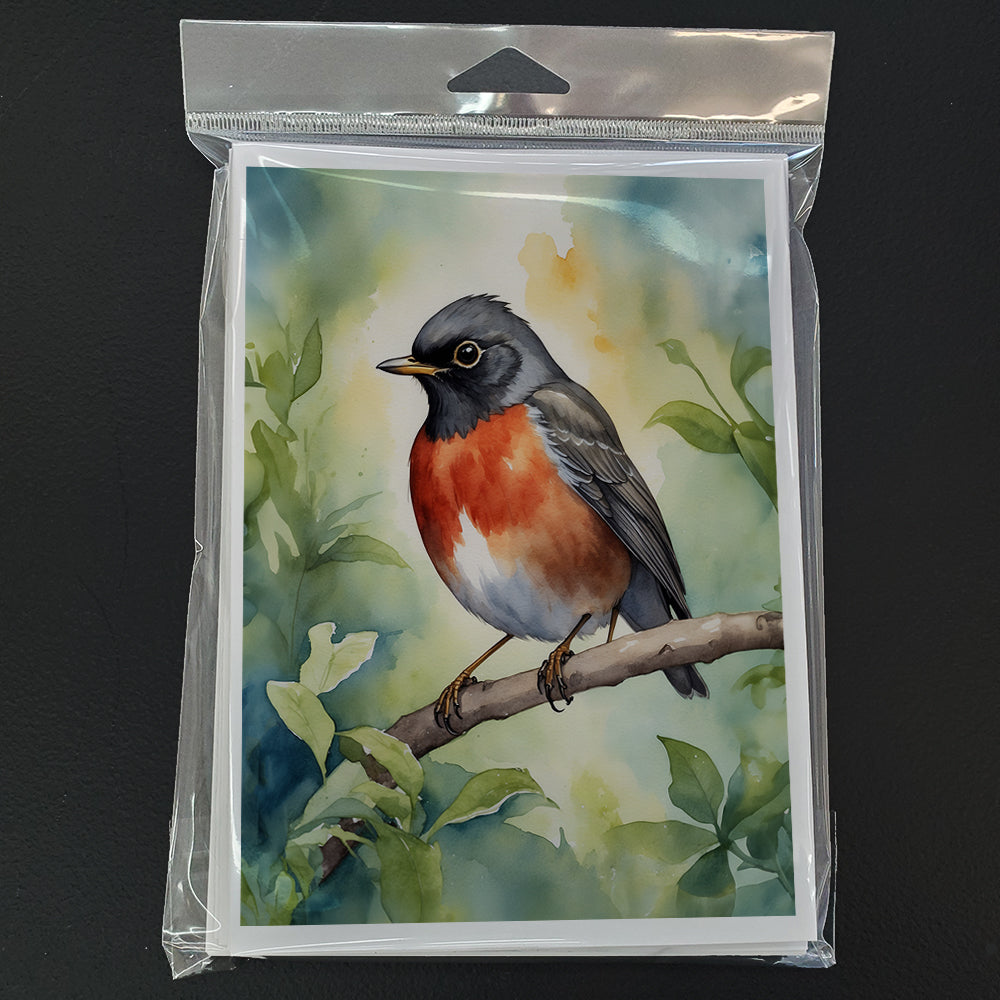 Wisconsin American Robin Greeting Cards Pack of 8 Blank Cards with Envelopes Whimsical A7 Size 5x7
