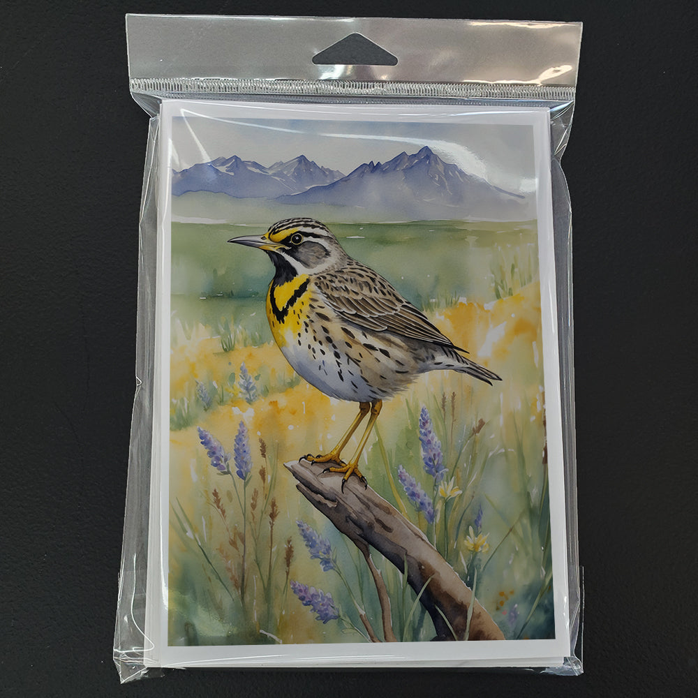 Wyoming Western Meadowlark Greeting Cards Pack of 8 Blank Cards with Envelopes Whimsical A7 Size 5x7