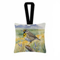 Wyoming Western Meadowlark Hanging Square Fabric Ornament 3.5 × 3.5 Decorative Door-Knob & Tree Hanger, Soft Fabric