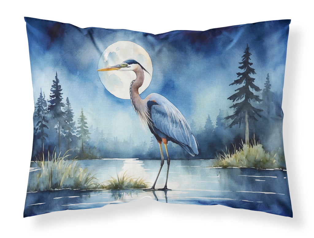 Great Blue Heron Lake Reflection Watercolor Standard Pillowcase Lightweight Super Soft Easy Care Decorative Artwork Pillowcase, Standard