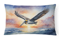 Pelican Sunset Flight Ocean Watercolor Decorative Throw Pillow 12x16 Indoor Outdoor Accent Cushion, Fabric Cover with Insert for Sofa, Bed, Porch & Living Room
