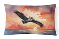 Pelican Sunset Sky Flight Watercolor Decorative Throw Pillow 12x16 Indoor Outdoor Accent Cushion, Fabric Cover with Insert for Sofa, Bed, Porch & Living Room