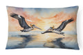 Pelicans Flying Over Water Watercolor Decorative Throw Pillow 12x16 Indoor Outdoor Accent Cushion, Fabric Cover with Insert for Sofa, Bed, Porch & Living Room