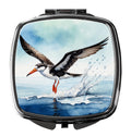 Black Skimmer Compact Mirror Decorative Travel Makeup Mirror for Women Girls Gifts Pocket Makeup Mirror Folding Handheld