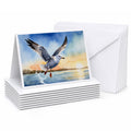 Seagull Flying Over Ocean Sunset Watercolor Greeting Cards Pack of 8 Blank Cards with Envelopes Whimsical A7 Size 5x7
