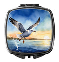Seagull Flying Over Ocean Sunset Watercolor Compact Mirror Decorative Travel Makeup Mirror for Women Girls Gifts Pocket Makeup Mirror Folding Handheld