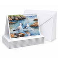Seagulls on Rocky Shore Coastal Watercolor Greeting Cards Pack of 8 Blank Cards with Envelopes Whimsical A7 Size 5x7