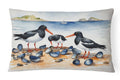 Oystercatchers on Beach Coastal Watercolor Decorative Throw Pillow 12x16 Indoor Outdoor Accent Cushion, Fabric Cover with Insert for Sofa, Bed, Porch & Living Room
