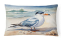 Tern Resting on Beach Shore Watercolor Decorative Throw Pillow 12x16 Indoor Outdoor Accent Cushion, Fabric Cover with Insert for Sofa, Bed, Porch & Living Room