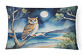 Owl by Moonlit Ocean Watercolor Decorative Throw Pillow 12x16 Indoor Outdoor Accent Cushion, Fabric Cover with Insert for Sofa, Bed, Porch & Living Room
