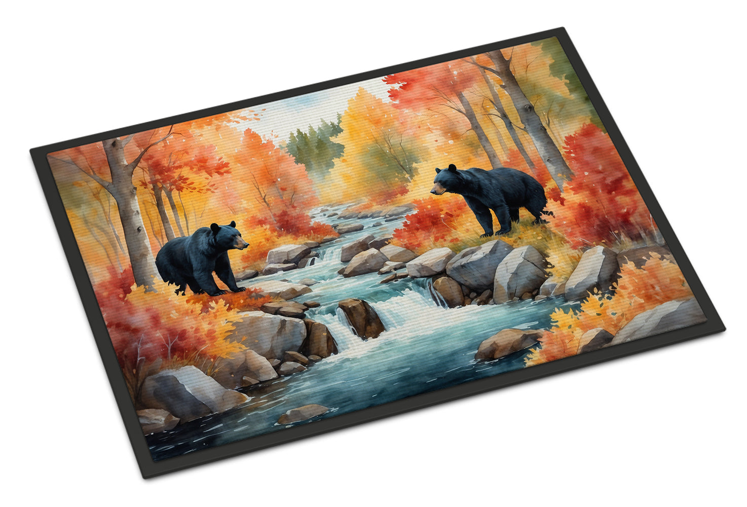 Bears Autumn in the Woods Doormat Indoor Outdoor 24H X 36W Front Door Mat Rugs for Entryway, Non Slip Washable Low Pile,
