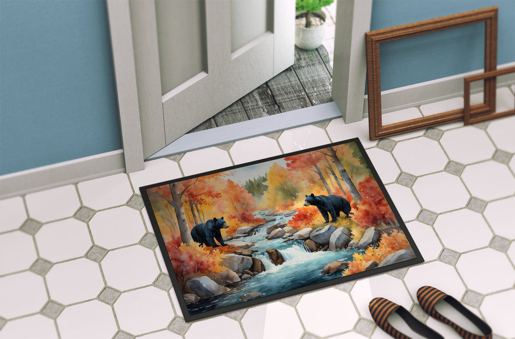 Bears Autumn in the Woods Doormat Indoor Outdoor 24H X 36W Front Door Mat Rugs for Entryway, Non Slip Washable Low Pile,