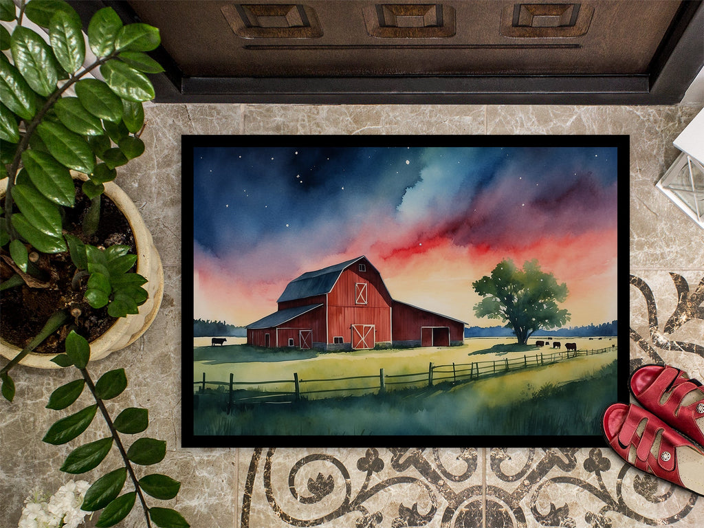 Barn at Twilight Doormat Indoor Outdoor 24H X 36W Front Door Mat Rugs for Entryway, Non Slip Washable Low Pile,